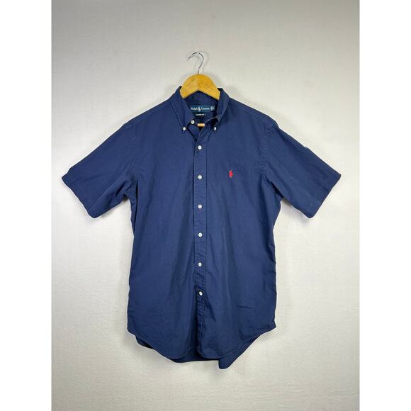 Men's Ralph Lauren Blue Short Sleeve Button Down Shirt - Size M Smart Casual - Picture 1 of 8